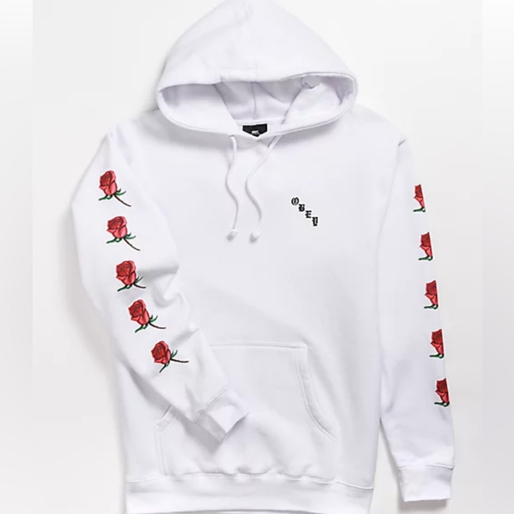 Obey | Airbrushed Rose White Hoodie